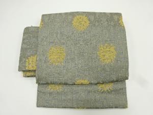 リサイクル　変わり織　花更紗模様織り出し作り帯